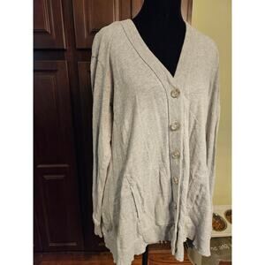 Wilt Gray Asymmetrical Hem Cardigan Sweater sz Medium